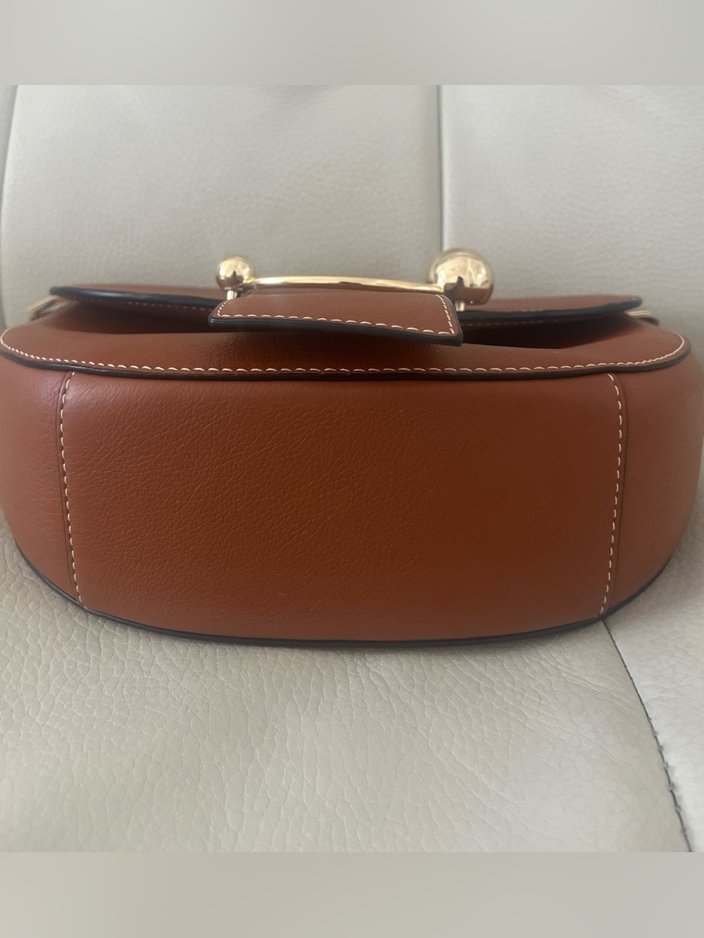 Strathberry Cressent Leather Saddle Bag with Gold Hardware - Picture 4 of 8